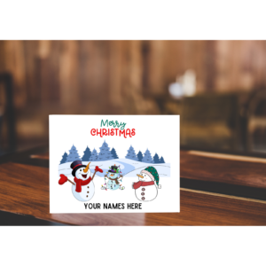 Merry Christmad 3 Snowmen Sign (Personalized)